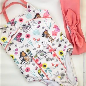 Disney animators toddler princess swimsuit with head band